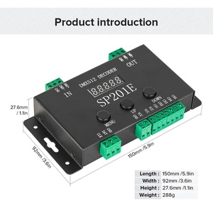 Sp201E Dmx512 светодиодный декодер Dc5-24V адресуемый Rgb цифровой пиксель Ws2811 Ws2815 Sk6812 светодиодные полосы света Spi контроллер сигнала - Product Image 4