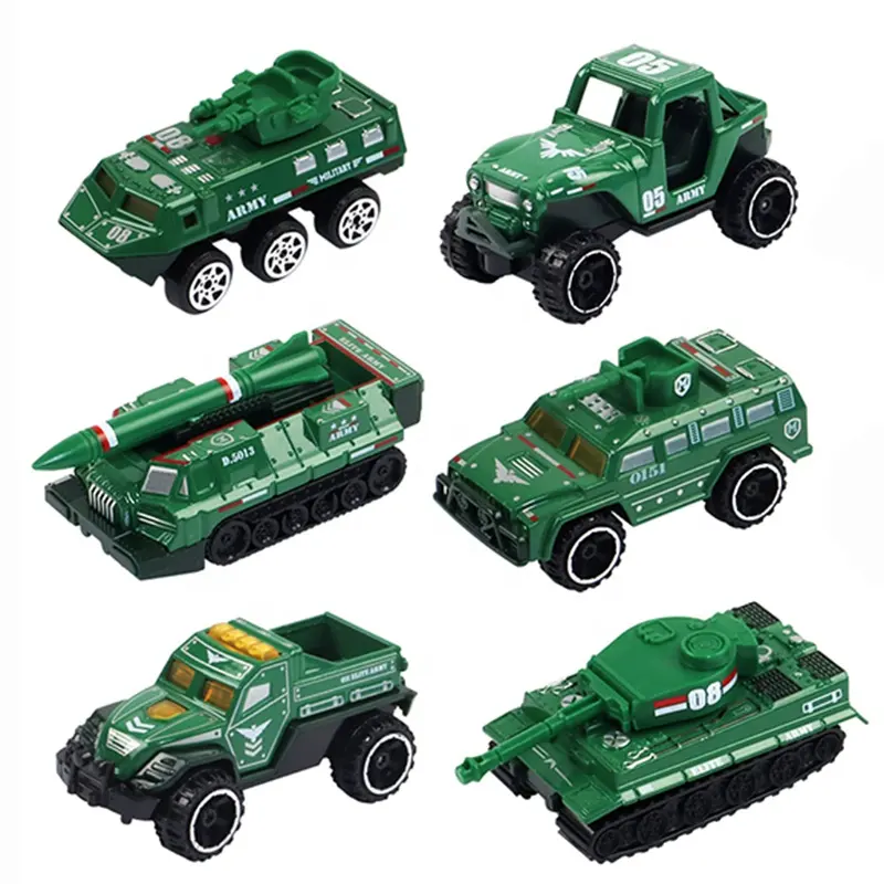 QS Customized Print Kids Juguetes Mini Alloy Military Tank Truck Off Toad Vehicle 1:64 Scale Metal Diecast Toys Model Car