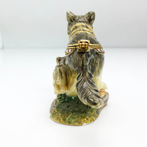 Ювелирная коробка металлическая эмаль креативное кольцо ожерелье серьги коробка для хранения винтажный узел свадебный подарок - Product Image 5