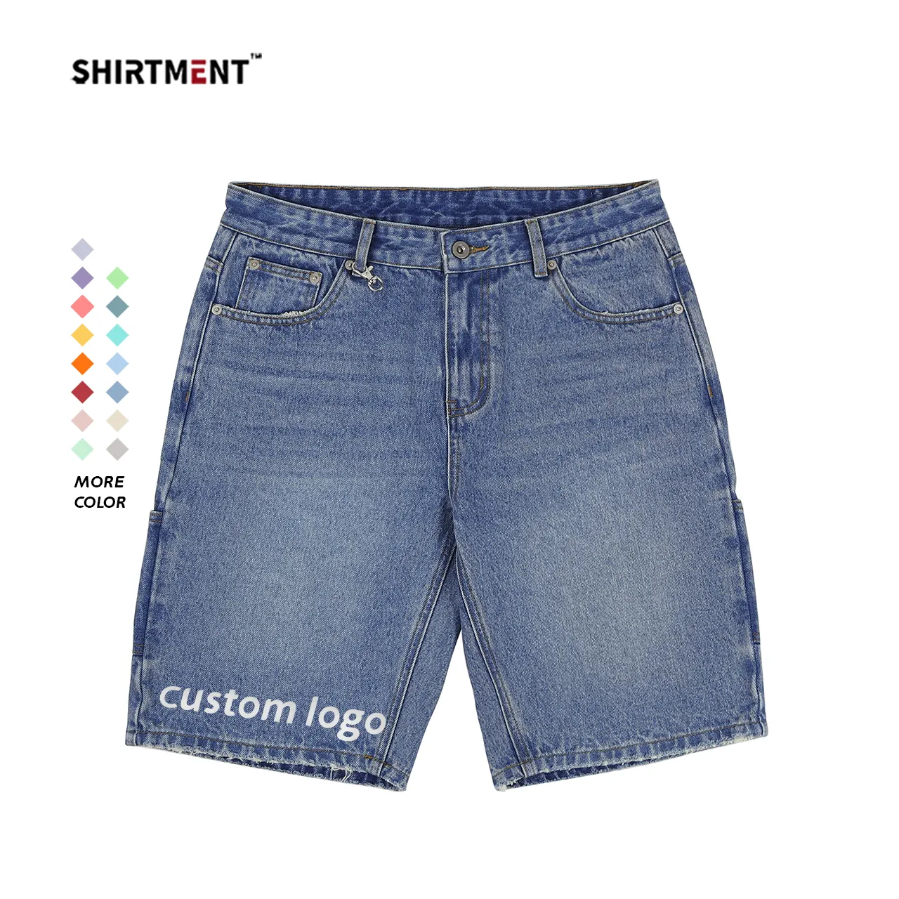 Shorts décontractés pour hommes, vêtements de ville, jeans unisexes, coupe ample et ample, vente en gros de shorts baggy en denim