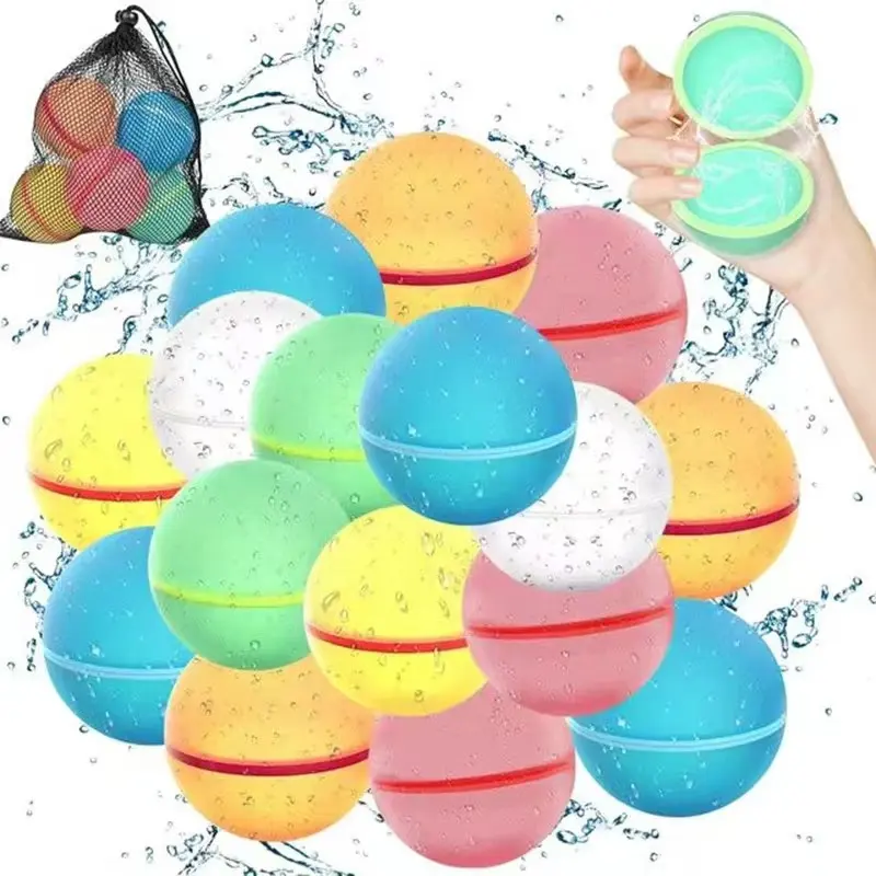 Bolas de juguete de silicona de fábrica, bomba de bolas de agua recargable rápida y fácil mágica, globos de agua reutilizables