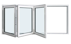 Extrem feiner Rahmen Aluminium-Klapp fenster aus gehärtetem Glas Schiebe-Stil mit festem Stil Französisches Design Villen Wärme isolation funktion - Product Image 3