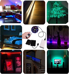 LED şerit ışık akülü 2 metre RGB LED ışık şerit 17 tuşları RF uzaktan kumanda ve pil kutusu - Product Image 6