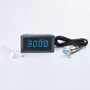 4-dijital kırmızı yeşil mavi LED hız ölçer RPM takometre salonu anahtarı yakınlık sensörü önlemler 10-9999RPM DC 8-15V aralığı speedo - Product Image 4