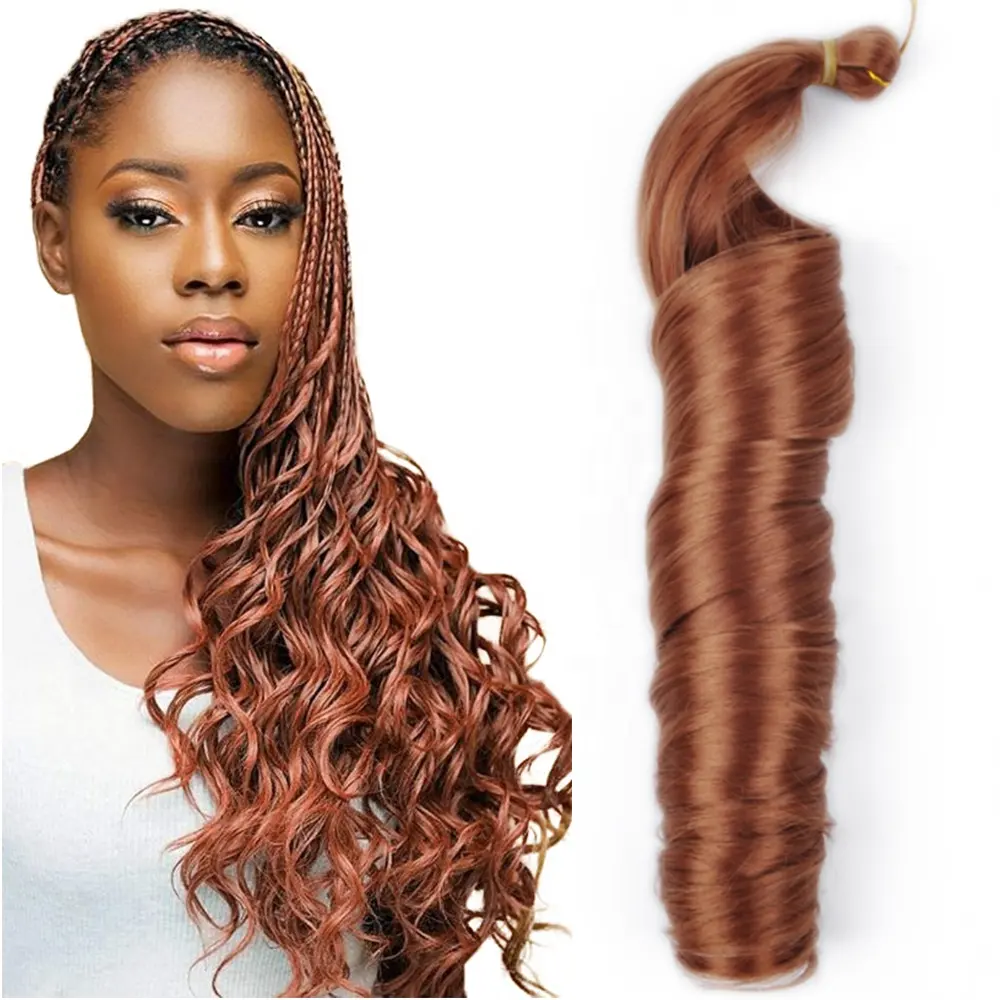 French Curl Hair Crochet Loose Wave Extensions African Synthetic Hair For Braids Spiral Curly Braiding Hair Loose Wave