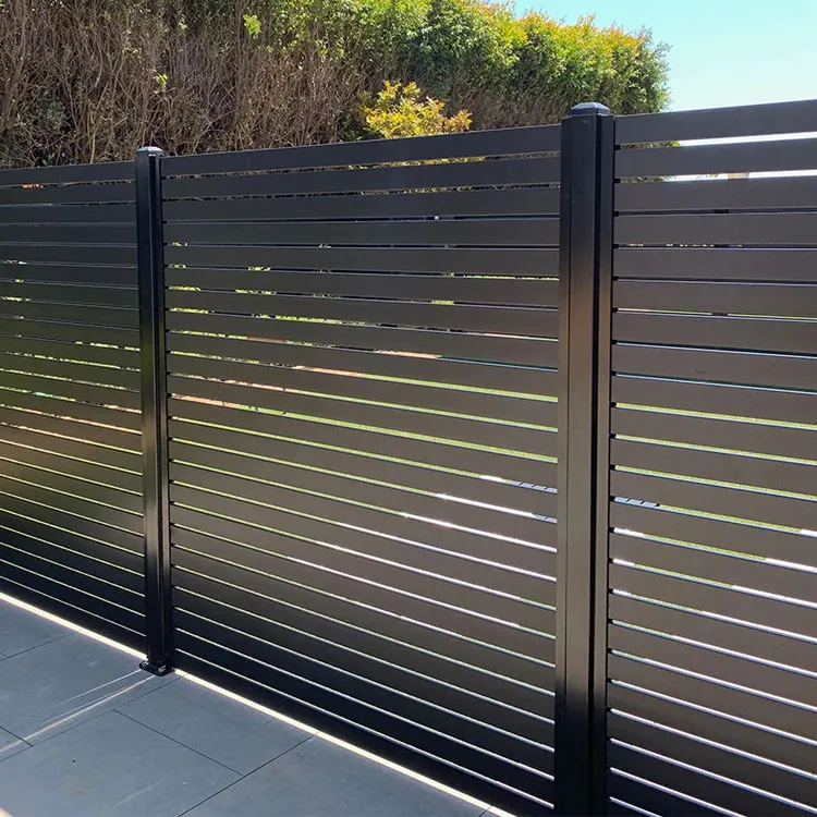 Diy Modern Designer Project Privacy Black Aluminum Alloy Garden Slat Fencing For Houses Yard