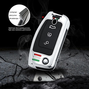Zinc Alloy Car <strong>Key</strong> Case Keychain Metal Car <strong>Keys</strong> Bag Cover for <strong>Ford</strong> Focus <strong>2</strong> Mk2 Fiesta Territory Ecosport Protector Keyring - Product Image 4
