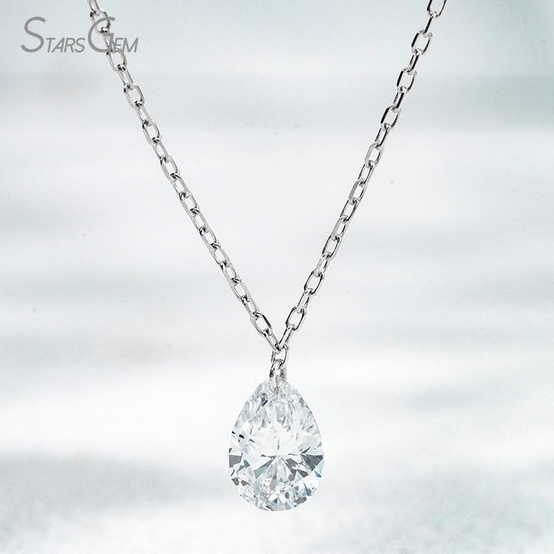 10K White Gold + Pear