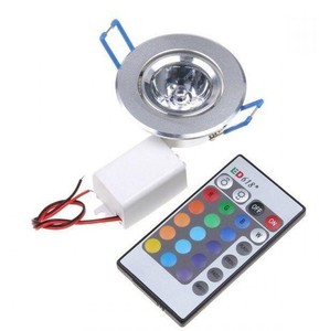 リモートコントロールカラー変更LEDシーリングスポットライト、埋め込みディスコパーティーステージ1W 3W 5WLEDダウンライトRGB - Product Image 1