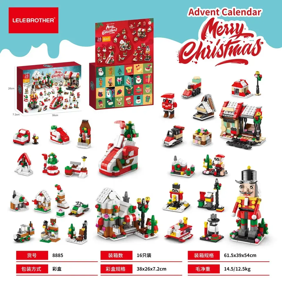 Vendita calda Christmas advance Calendar sorpresa blind box regalo per bambini building block set giocattoli divertenti giocattoli natalizi