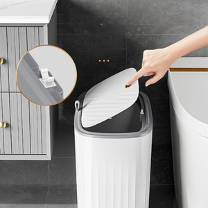 Ev plastik boşluk çöp tenekesi basın tipi çöp saklama kutusu banyo su geçirmez çöp kutusu - Product Image 4