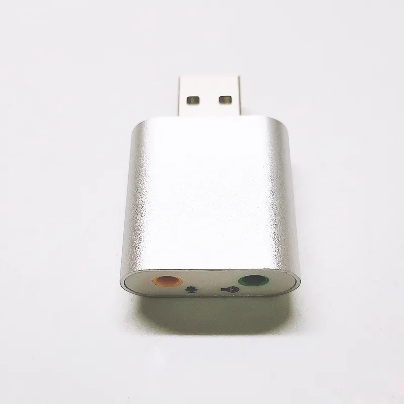 Promozione prezzo di fabbrica interfaccia USB esterna in lega di alluminio scheda Audio interfaccia Audio a 7.1 canali schede Audio Plug and Play
