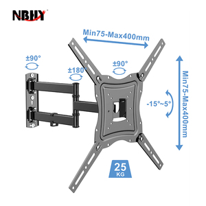 Swivel and Tilt Metal <strong>TV</strong> <strong>Mounts</strong> Wall Mounted Extendable <strong>TV</strong> Bracket Adjustable LED Screen <strong>Support</strong> Fit Televisions Size 17&quot;-56&quot; - Product Image 3