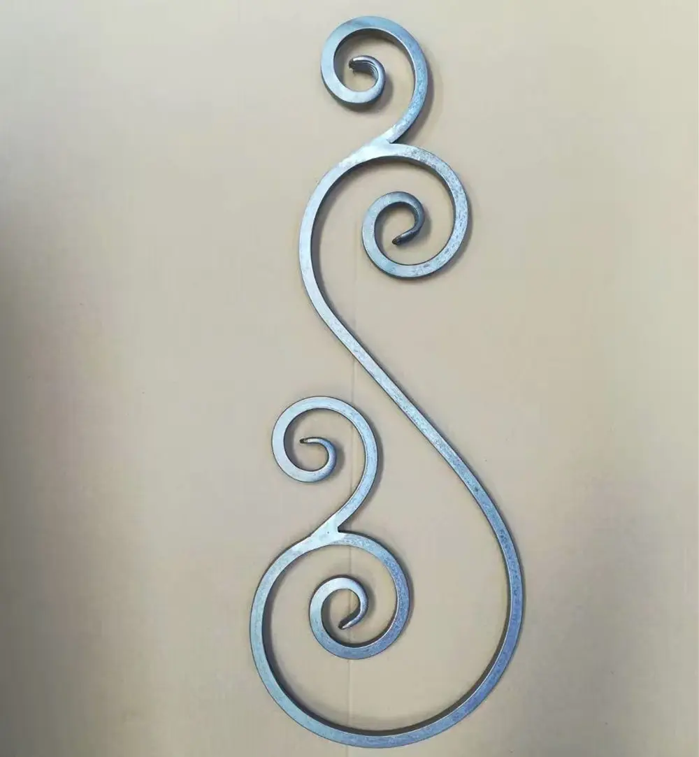 OUYA Simple Decorative Wrought Iron Gate Railing Rosettes with Scrolls