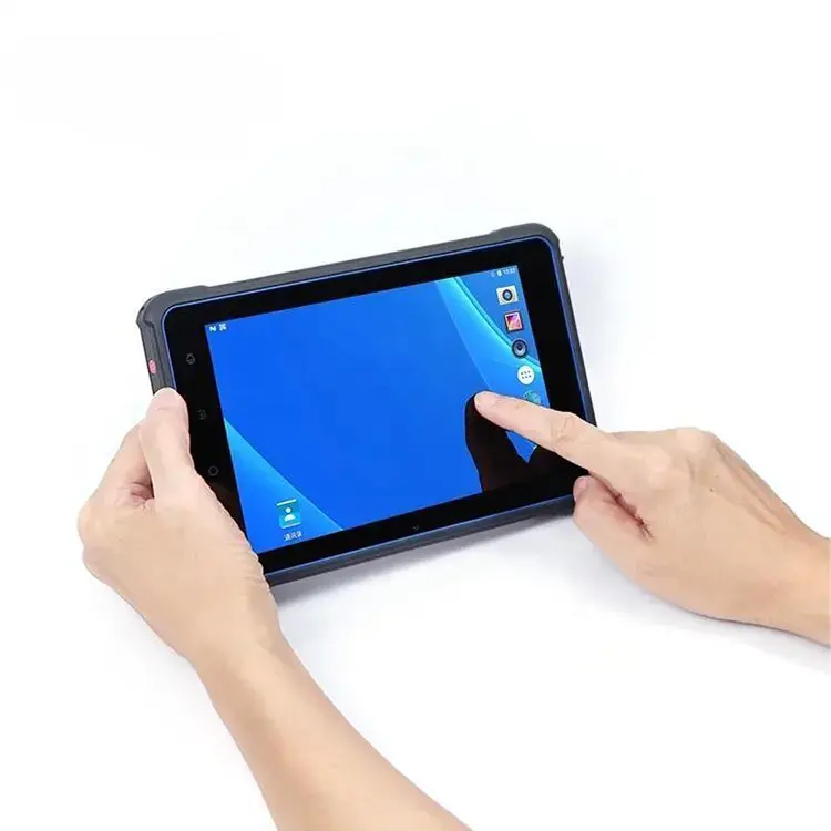 Pemindai kode batang, PC Tablet Android pintar besar 8 inci dengan layar sentuh GPS NFC UHF pembaca RFID 2D prosesor Octa Core