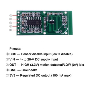 DIYmall RCWL-0516 Mikrowellen-Doppler-Radar-Sensor-Schalter-Modul Bewegungsmelder-Sensor-Modul für Arduino