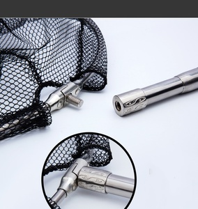 Custom Portable <strong>Soft</strong> Rubber Mesh Landing <strong>Net</strong> for Large Fishing New Style Retractable Foldable with Handle Made of PE <strong>Plastic</strong> - Product Image 5