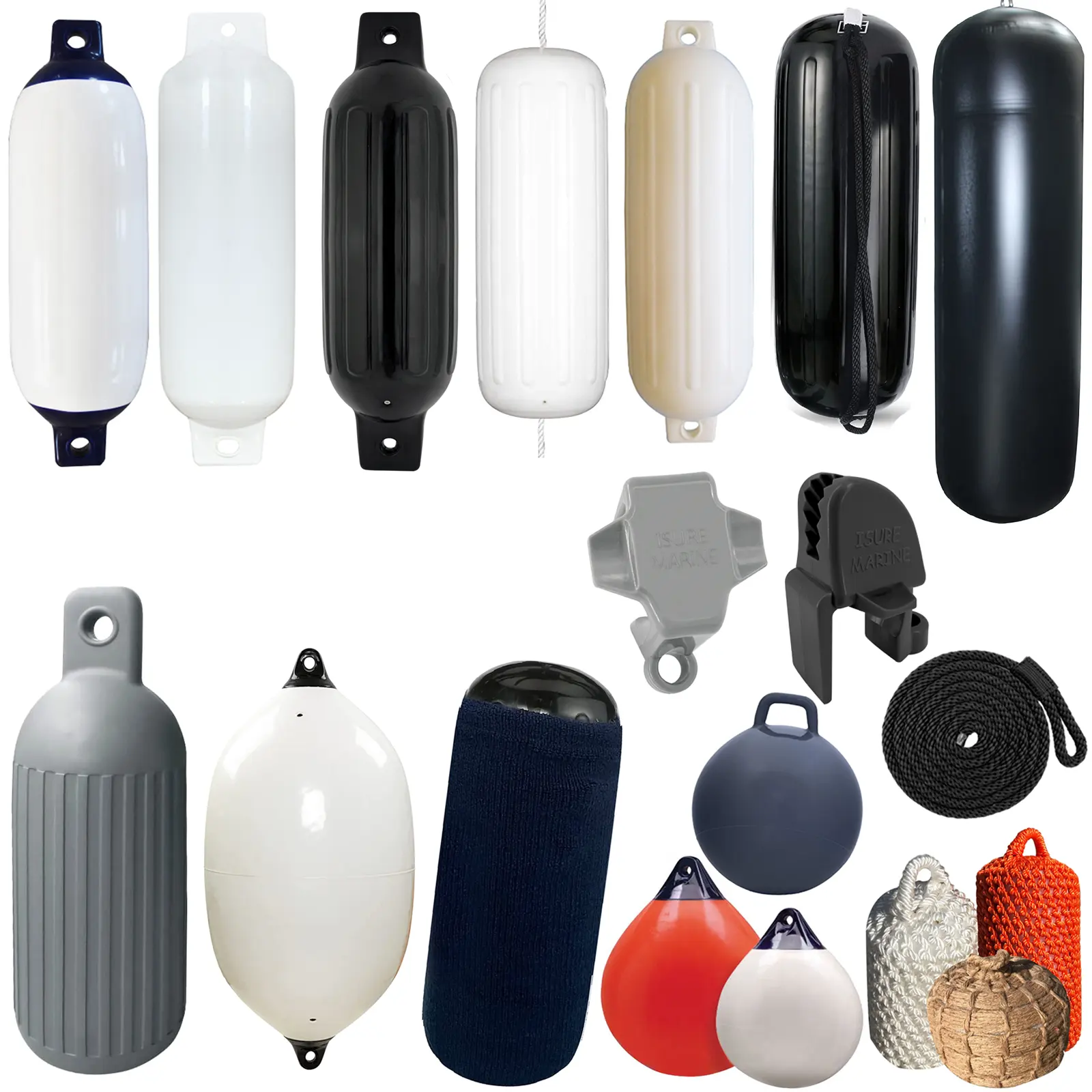 Guardabarros inflable de PVC para yate, boya elástica para barco, accesorios marinos de colores, tamaño personalizado, venta directa de fábrica