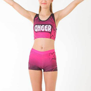 Custom Sublimation Sport Top and Shorts <strong>Pink</strong> <strong>Cheer</strong> Warm up Sets Practice Clothes <strong>Cheer</strong> Dance Team Practice Wear - Product Image 1