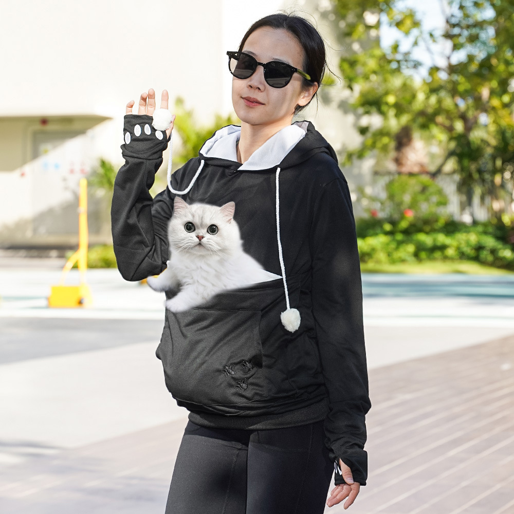 Sweat à capuche kangourou noir 418