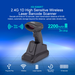 XB-5066RT 1D Wireless Bluetooth Barcode Reader Code39 Bar <strong>Code</strong> Reader - Product Image 2