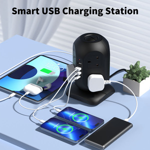 El mejor precio Proveedor 8 vías 4 puertos USB Enchufe múltiple eléctrico Toma de corriente Enchufe de CA Enchufe Cable de extensión 8 salidas 10A nominal