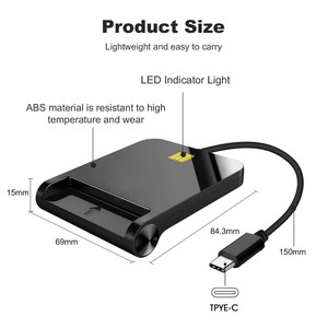 เครื่องอ่าน CAC USB C การเข้าถึงทั่วไปเครื่องอ่านการ์ดเข้ากันได้กับ Win Mac OS และ Linux - Product Image 6