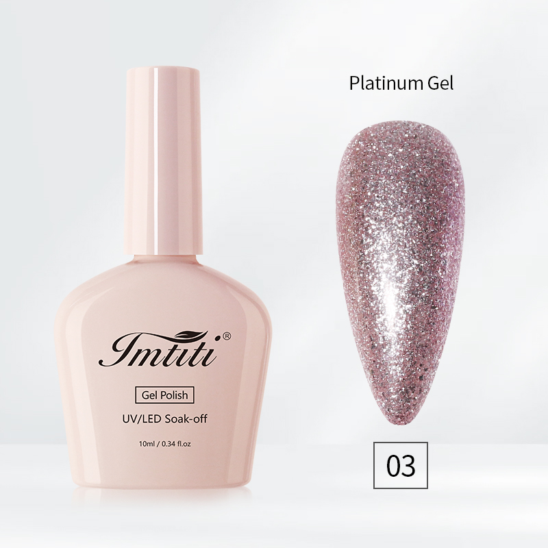 Gel pailleté platine 03#