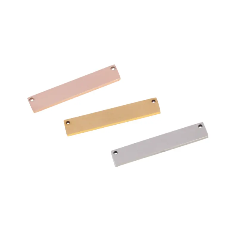 Factory Wholesale Acc 6*32mm Stainless Steel Bar Custom Logo Gold Silver Bar For Bracelet DIY Accessories Jewelry