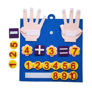 キッズモンテッソーリおもちゃフェルトフィンガーナンバー幼児を数える子供のための数学のおもちゃインテリジェンスは忙しいボードを開発します - Product Image 1