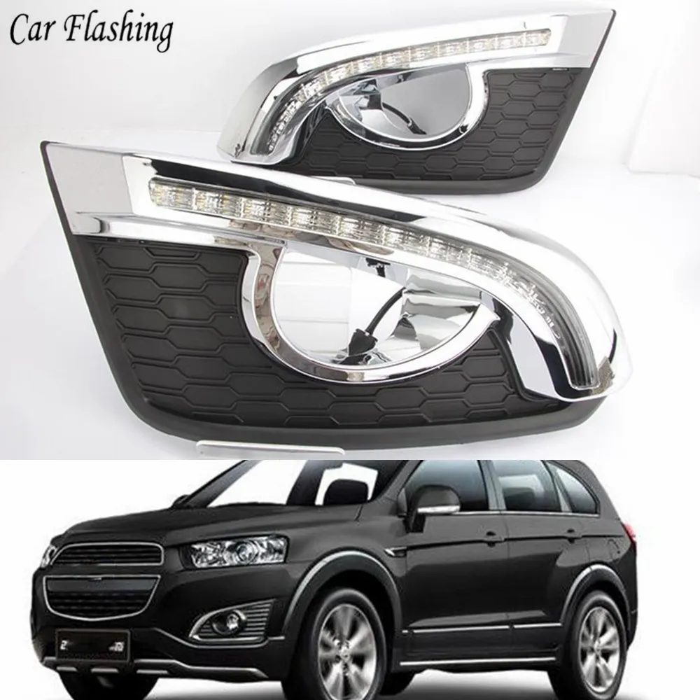 2 Pcs auto-styling Led drl della lampada della nebbia foro di Giorno di guida Luci di Marcia Relè per Chevrolet Captiva 2015 2016