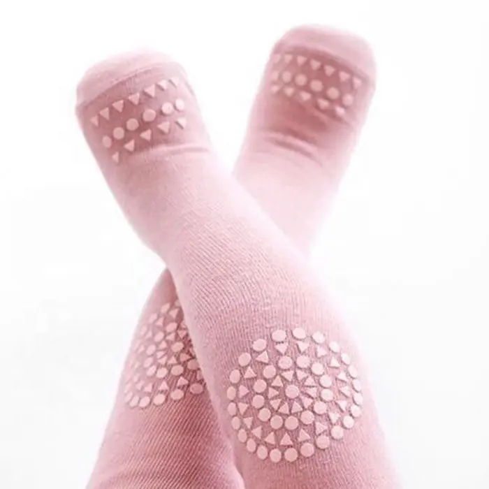 Leggings antidérapants en coton doux et extensible pour bébés garçons et filles, avec chaussettes