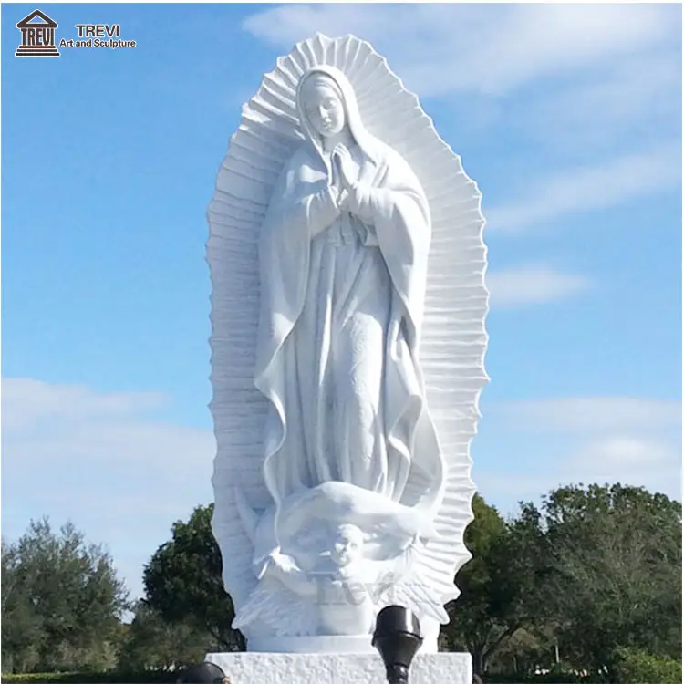Estatua de mármol de la Virgen María, diosa de Guadalupe, para exteriores