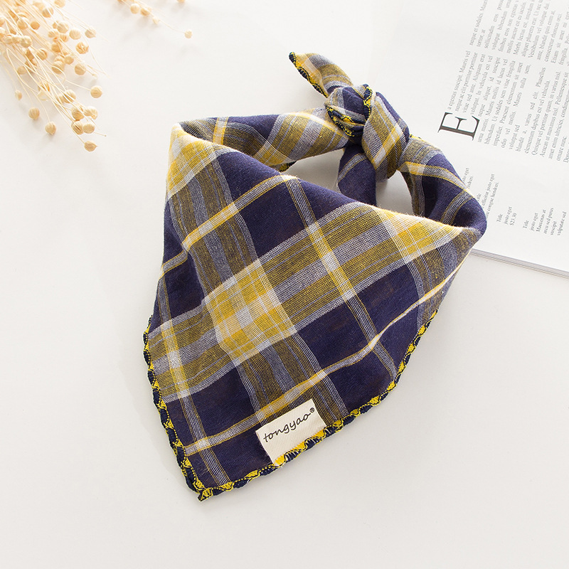 Grand plaid bleu jaune