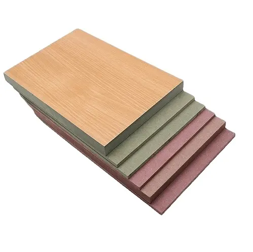 Placa de MDF laminado de papel melamínico de fábrica para hotel E1 E2 Placa de fibra de madeira original e moderna para ambientes internos multicoloridos