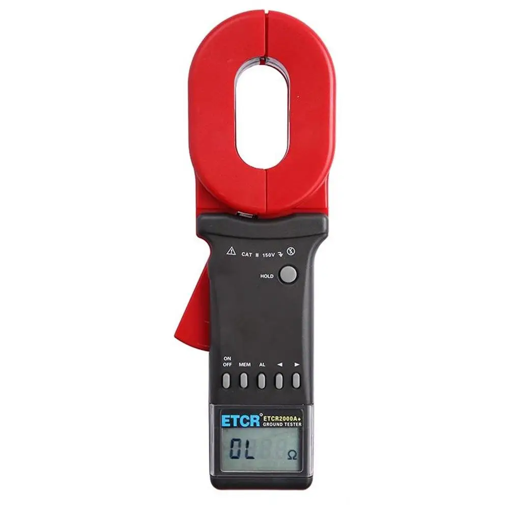 Medidor de resistência tipo braçadeira, testador com função de alarme de 0.01 a 200 ohm 99 conjuntos de dados armazenados