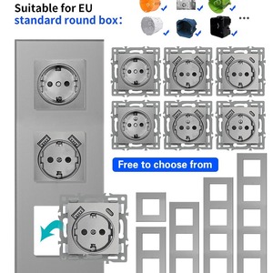 Accesorios de enchufe estándar europeo serie M 82, módulo de teléfono de TV de ordenador gris, tecla de función de 52*52mm, venta al por mayor