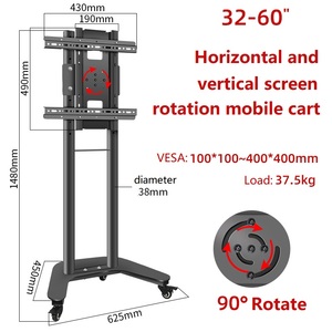 Sống trực tuyến trong màn hình thẳng đứng TV giỏ hàng cán TV di động đứng Ổ cắm điện 32-60 inch TV núi mục mới Chiều cao LCD LED - Product Image 6