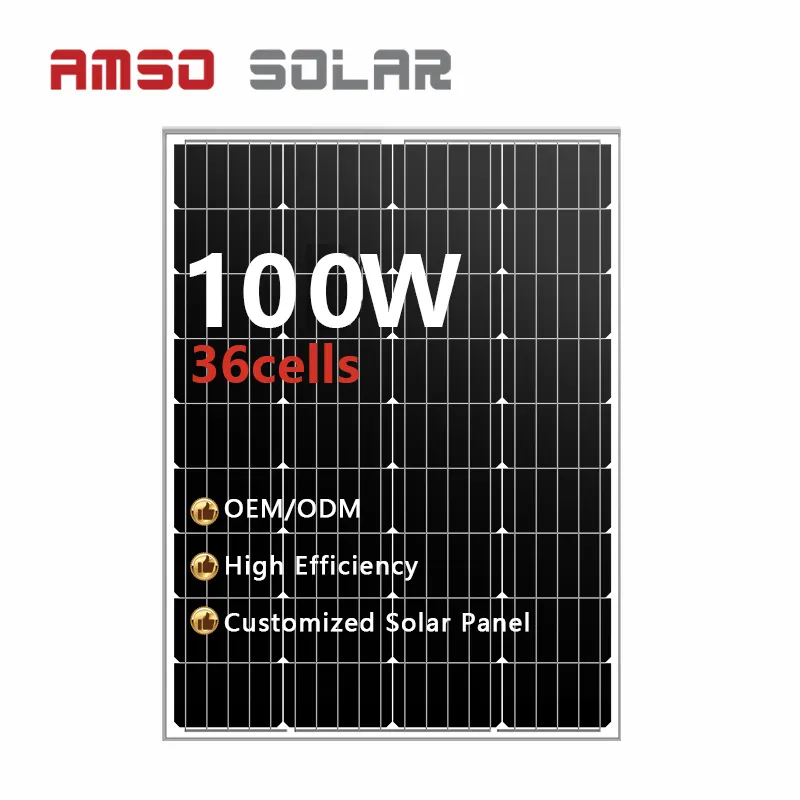 Paneles solares de 100W a buen precio, 100W, panel pv pequeño de 100W para Sistema solar pequeño