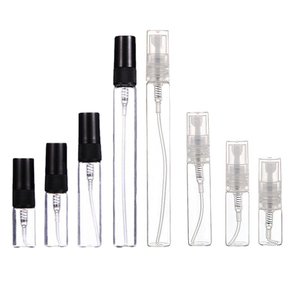 Atacado 2ml 3ml <span class=keywords><strong>5ml</strong></span> 10ml Vazio claro Embalagem Cosmética Vial Garrafa De Vidro Cilindro Recarregável Garrafa De Bolso para Perfume Beleza