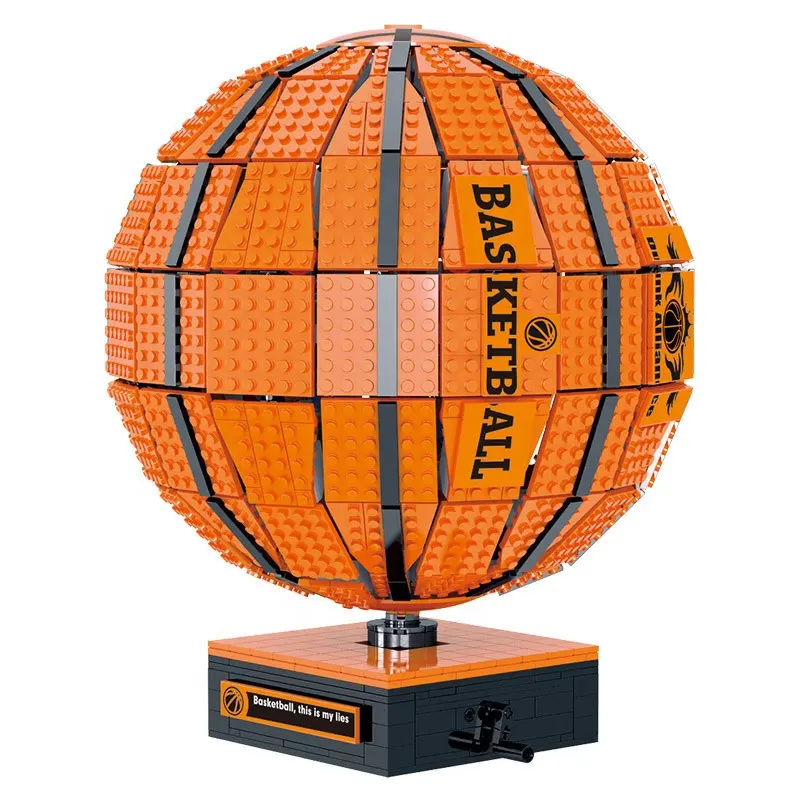 Phổ biến 3D Tự làm 1:1 bóng rổ mô hình khối xây dựng bộ trẻ em lắp ráp gạch đồ chơi