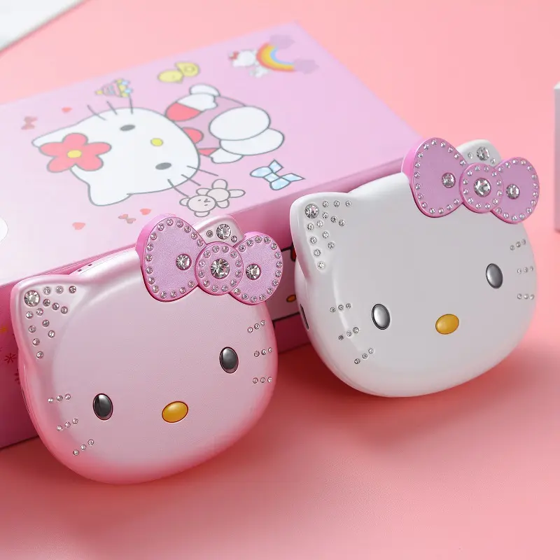 Mini celular fofo de desenho animado, celular fofo com cartão sim duplo para hello kitty