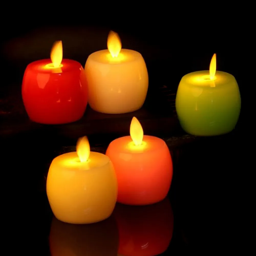 LED 시뮬레이션 애플 스윙 전자 촛불 램프 파라핀 제안 장식 촛불