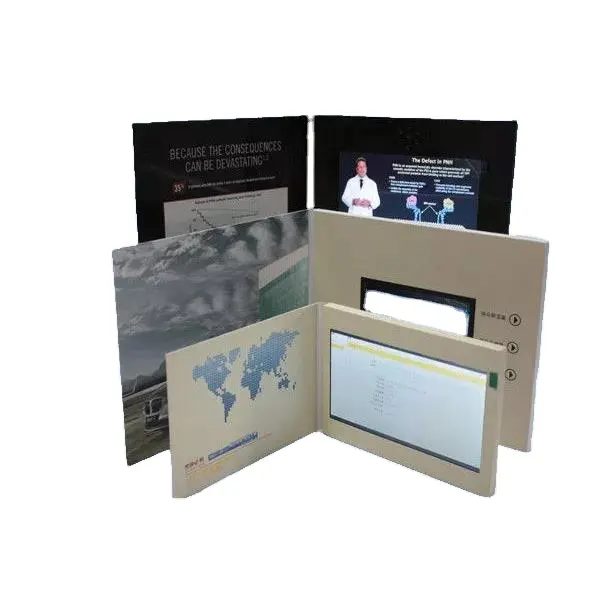 Make your Company business card lcd screen brochure A5 video brochure mailer for marketing 7inch TFT HD screen
