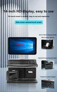 Restaurante al por menor 14 pulgadas Software de computadora Pos Máquina de caja registradora Impresora de escáner táctil Terminal de sistema POS todo en uno - Product Image 4