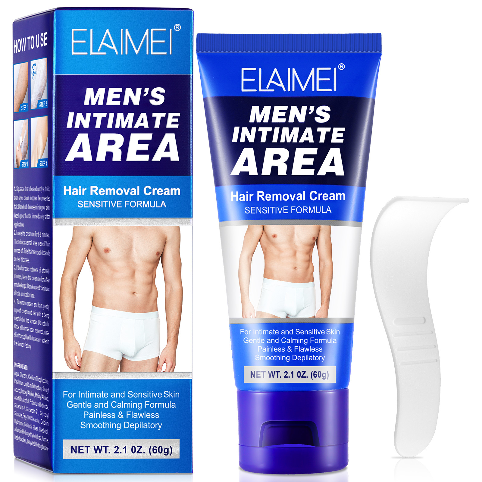 Crème dépilatoire pour hommes - Zone intime