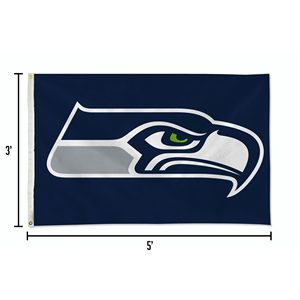 NFL快速交货工厂定制3x5英尺100% 聚酯运动赛事西雅图海鹰旗西雅图海鹰 - Product Image 6