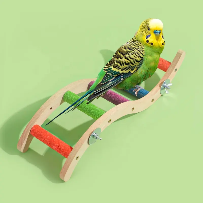 New Design Bird Ladder And Hanging Chewable Wooden Bird Toys Fo Colorful Toys For Parrots