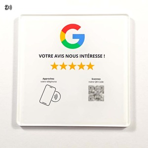 Logotipo de código QR personalizado de alta calidad NFC programable plexiglás Google Review Sticker Tag Revise Us en Google - Product Image 6
