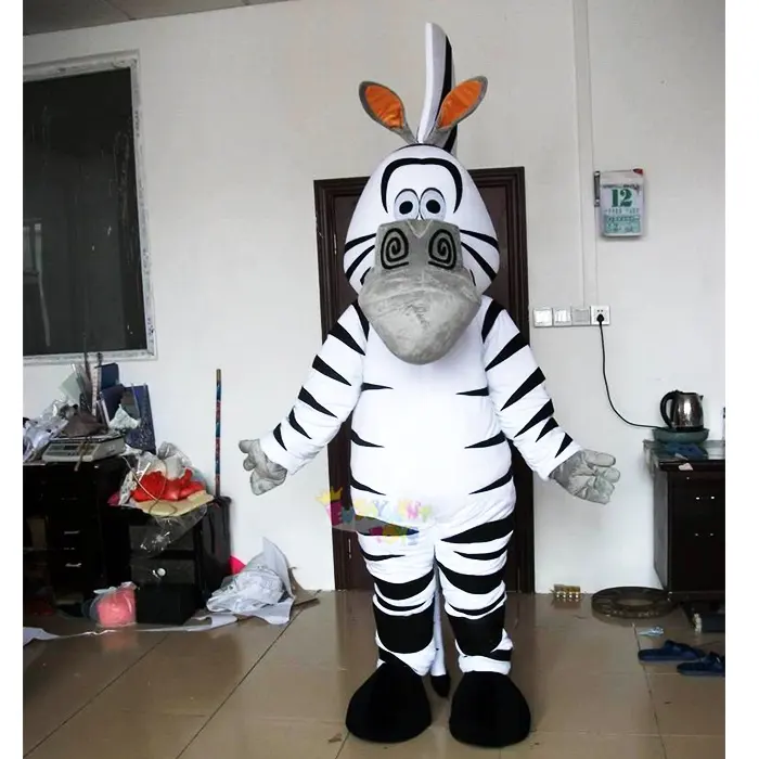 Hoge Kwaliteit Ce Pluche Zebra Mascottes Kostuum Stripfiguur Dieren Verkleedpartij Carnaval Voor Volwassenen